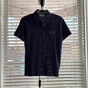 Lacoste Men’s Regular Fit Quilted Crocodile Badge Polo - Size M - Abysm Blue